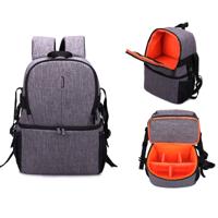 HUWANG multi-functionele vochtafstotende Nylon schouder rugzak Padded schokbestendige behuizing cameratas voor Nikon Canon DSLR camera's (oranje)