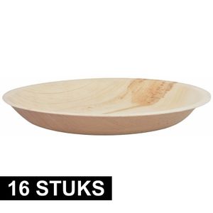 16x Houten borden van palmblad   -