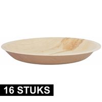 16x Houten borden van palmblad   -