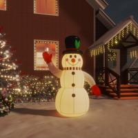 Sneeuwpop opblaasbaar met LED's 120 cm Sneeuwpop opblaasbaar met LED's 120 cm