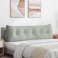 VidaXL Rugkussen lichtgrijs 160 x 24 x 50 cm fluweel