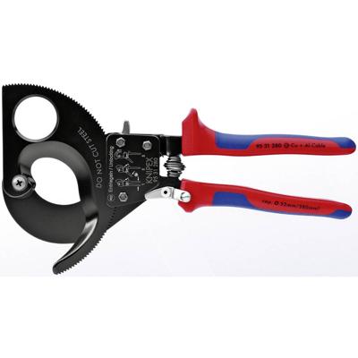 Knipex Kabelschneider 280mm fuer Kabel 52mm/380mm² Knipex 95 31 280 Ratel-kabelsnijder Geschikt voor (striptechniek) Aluminium- en koperkabel, een- en