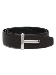 TOM FORD ceinture réversible en cuir à boucle T - Marron