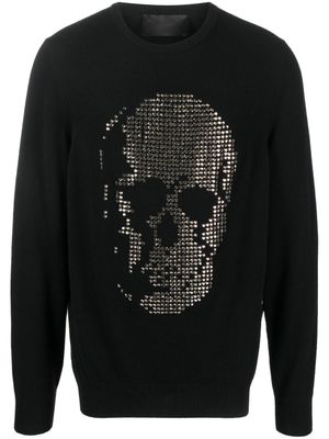 Philipp Plein sweat en cachemire à applique tête de mort - Noir