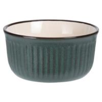 Soepkom Striped - donkergroen - 14 x 7 cm - keramiek - kommetjes - 500 ml