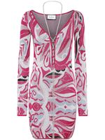 Philipp Plein intarsia-knit crystal-stripe minidress - Rose - thumbnail