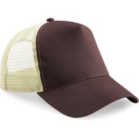 Beechfield Truckers baseballcap - bruin/creme - pet - volwassenen - verstelbaar