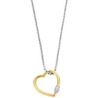 TI SENTO-Milano 34023SY Ketting Hart zilver-zirconia goud-en zilverkleurig-wit 60 cm