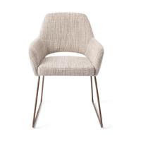 Jesper Home Yanai eetkamerstoel Caramel Grid slide rose