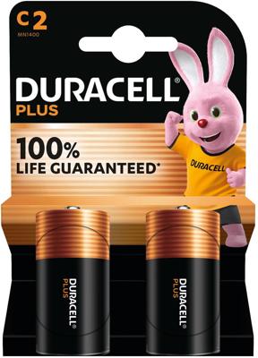Duracell batterij Plus 100% C, blister van 2 stuks
