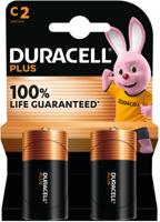 Duracell batterij Plus 100% C, blister van 2 stuks
