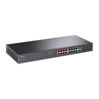 TP-Link TL-SL1218MP Unmanaged Gigabit Ethernet (10/100/1000) Power over Ethernet (PoE) 1U Zwart - thumbnail