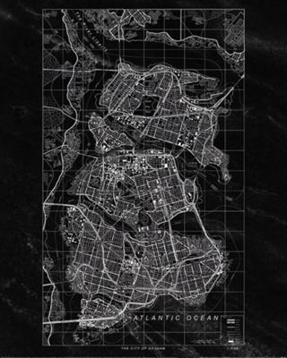 Kunstdruk Batman Gotham City 40x50cm