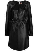 BOSS robe en cuir artificiel à taille ceinturée - Noir