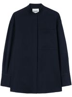 Jil Sander chemise boutonnée à design sans col - Bleu - thumbnail