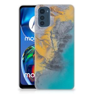 Motorola Moto E32/E32s TPU Siliconen Hoesje Marble Blue Gold