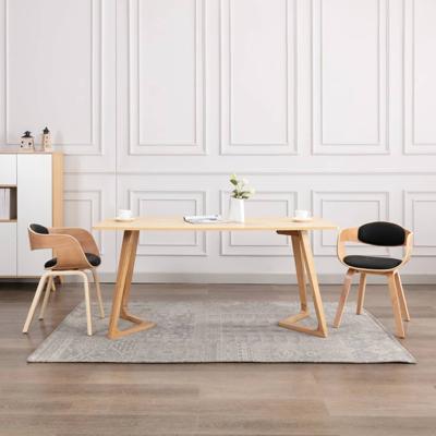 Eetkamerstoelen 2 st gebogen hout en kunstleer
