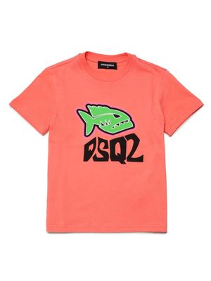 DSQUARED2 KIDS t-shirt à logo imprimé - Orange