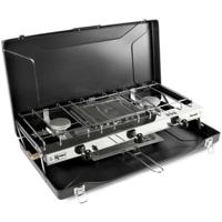 Fornello a gas - KAMPA - Fornello - 2 fuochi e 1 griglia - Nero