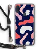 Memphis Shapes Pink: Samsung Galaxy A11 Transparant Hoesje met koord