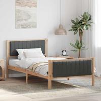 Bedframe Bruin en donkergrijs 100 x 200 cm Massief grenenhout