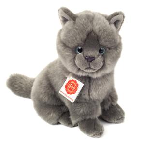 Knuffeldier kat/poes - zachte pluche stof - premium kwaliteit knuffels - grijs - 30 cm