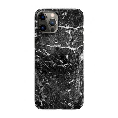Zwart marmer: Volledig geprint iPhone 12 Hoesje