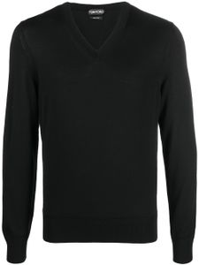 TOM FORD pull en laine à col v - Noir