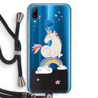 Regenboog eenhoorn: Huawei P20 Lite Transparant Hoesje met koord