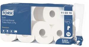 Toiletpapier Tork T4 traditioneel premium 3-laags 250 vel wit 110316