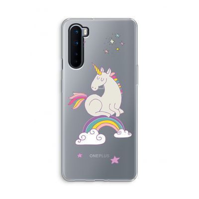 Regenboog eenhoorn: OnePlus Nord Transparant Hoesje