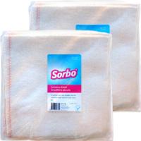 Sorbo katoenen vloer dweilen - wit - 10x stuks - schoonmaakdoeken - 60 x 60 cm