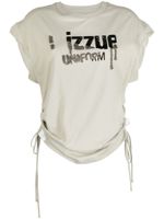 izzue t-shirt en coton à logo strassé - Gris - thumbnail