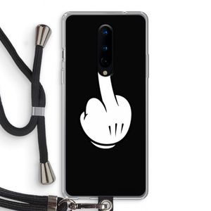 Middle finger black: OnePlus 8 Transparant Hoesje met koord