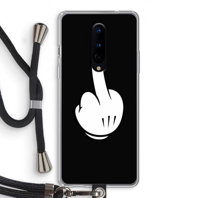 Middle finger black: OnePlus 8 Transparant Hoesje met koord