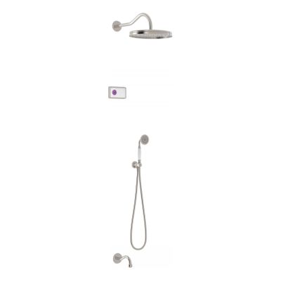 Regendouche set electronisch Tres Shower Technology Classic | Inbouw | Thermostaatkraan | 3-weg | Vintage | RVS look