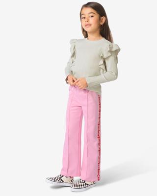 HEMA Kinderbroek straight fit hartjes roze (roze)