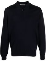 Corneliani zip-up virgin-wool polo shirt - Bleu