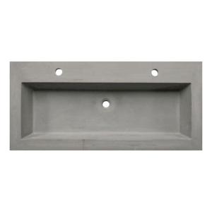 Sanisupply Concrete wastafelblad 100x47x5 cm 2 kraangaten beton grijs mat