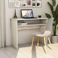 Bureau 90x50x74 cm bewerkt hout hoogglans wit