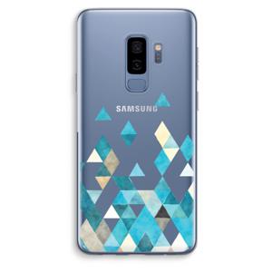 Gekleurde driehoekjes blauw: Samsung Galaxy S9 Plus Transparant Hoesje