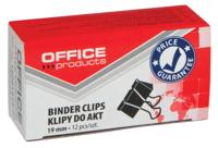 OFFICE products foldbackclip, zwart, 19 mm, doosje van 12 stuks