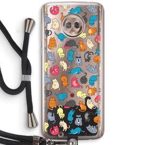 Kleurrijke katten: Motorola Moto G6 Transparant Hoesje met koord