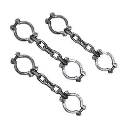 Handboeien gevangene/boef ketting - 3x stuks - plastic - 45 cm - Carnaval Halloween verkleed boeien