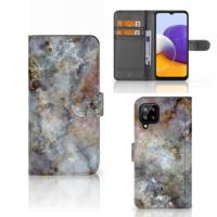 Samsung Galaxy A22 4G | M22 | Bookcase | Marmer Grijs