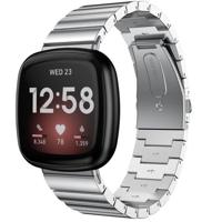Fitbit Versa 3 / Sense Stalen Schakel Band - Zilver Fitbit Versa 3 / Sense Stalen Schakel Band - Zilver