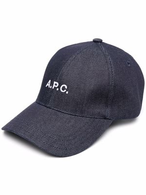 A.P.C. casquette Charlie à logo - Bleu