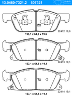 Remblokkenset, schijfrem ATE, u.a. für Ford, Ford Usa