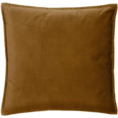 Bank/sierkussens huiskamer Sophia - 52 x 52 cm - Goud/bruin - polyester - met rits