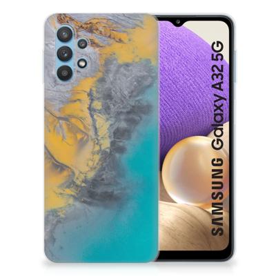 Samsung Galaxy A32 5G | TPU | Siliconen hoesje | Marble Blue Gold
